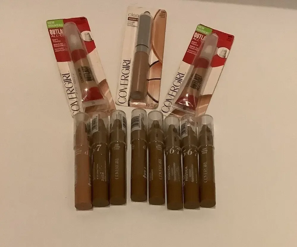 Covergirl Concealer Lot 11 Pc Outlast Clean TruBlend FixStick Deep Shades NOS